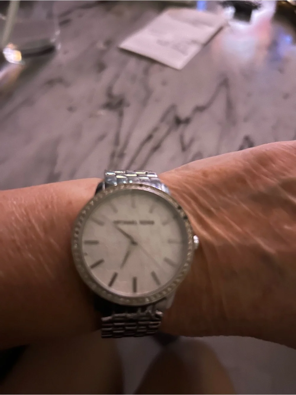 Michael Kors Silver Nini Crystal Watch MK3372 - Working Battery!
